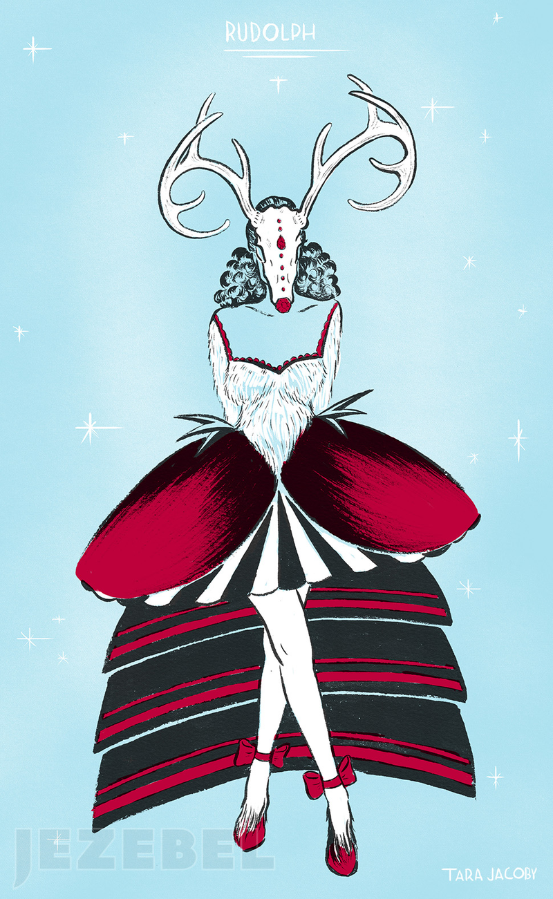 Illustration for article titled Christmas Couture: Santa's Reindeer, Reimagined as Runway Stars